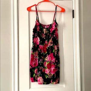 Black and Pink Floral Xhilaration Sundress